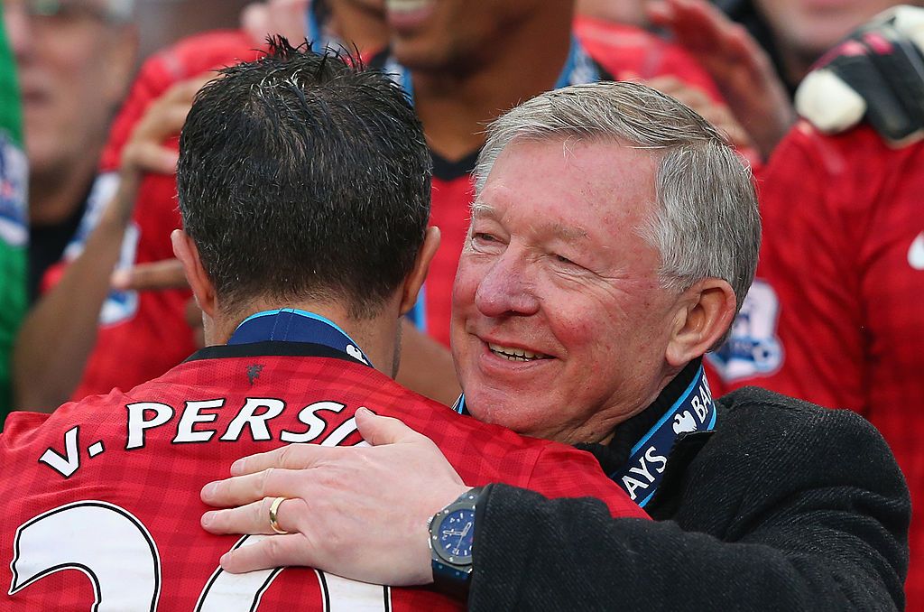 MANCHESTER, ENGLAND - MAY 26: Sir Alex Ferguson of Manchester United leaves the pitch during the Manchester United '99 Legends v FC Bayern Legends at Old Trafford on May 26, 2019 in Manchester, England. (Photo by Nathan Stirk/Getty Images)