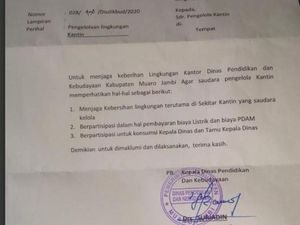 Sempat Viral, Surat Kadisdik di Jambi Minta Jatah Makan ke Kantin Ditarik