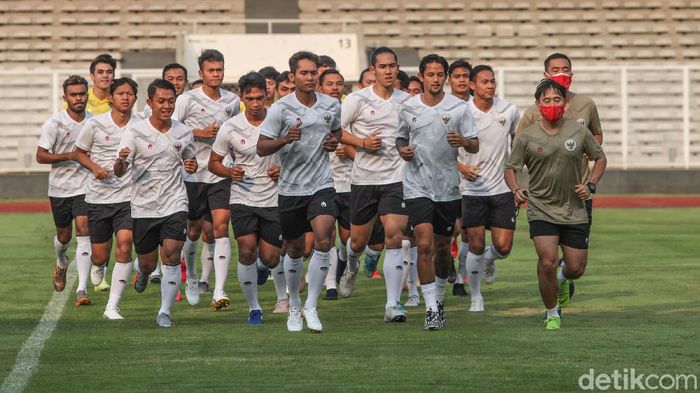 Timnas Indonesia Latihan 2020 Timnas Indonesia menggelar latihan perdana di Stadion Madya, Jakarta, Jumat 7 Agustus 2020.