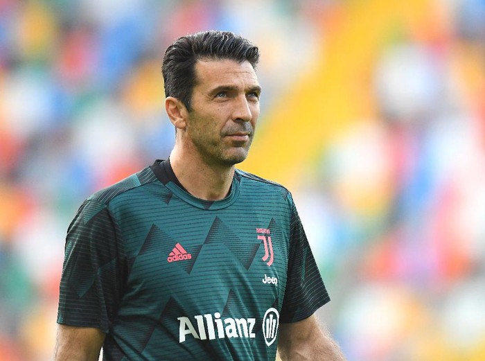 UDINE, ITALY - JULY 23:  Gianluigi Buffon of Juventus looks on during the Serie A match between Udinese Calcio and Juventus at Stadio Friuli on July 23, 2020 in Udine, Italy. (Photo by Alessandro Sabattini/Getty Images)