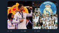 Ini salah satu momen kejayaan saat CR7 masih di Real Madrid. (Foto: screenshot Internet/Twitter)