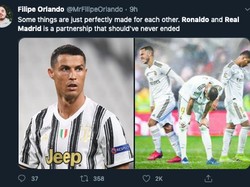 Menurut meme ini, Ronaldo dan Real Madrid sudah jadi kombinasi sempurna. Saat berpisah, keduanya pun merana. (Foto: screenshot Internet/Twitter)