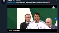 Meme ini menegaskan Real Madrid dan Cristiano Ronaldo jelas saling merindukan. (Foto: screenshot Internet/Twitter)