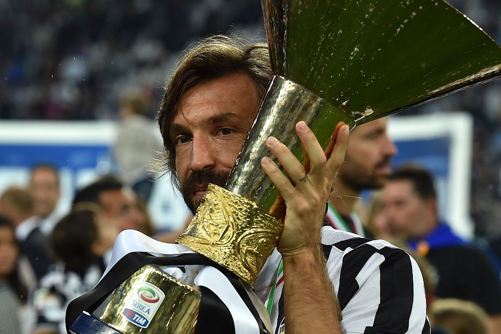 DORTMUND, GERMANY - JULY 04: Andrea Pirlo of Italy celebrates during the FIFA World Cup Germany 2006 Semi-final match between Germany and Italy played at the Stadium Dortmund on July 04, 2006 in Dortmund, Germany.  (Photo by Alex  Livesey/Getty Images)