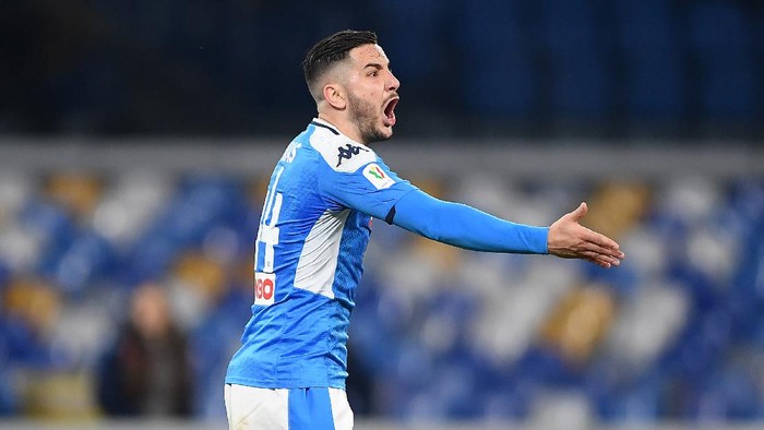 NAPLES, ITALY - JANUARY 21: Kostantinos Manolas of SSC Napoli shouts during the Coppa Italia match between SSC Napoli and SS Lazio at Stadio San Paolo on January 21, 2020 in Naples, Italy. (Photo by Francesco Pecoraro/Getty Images)