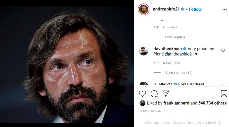 Andrea Pirlo dan David Beckham