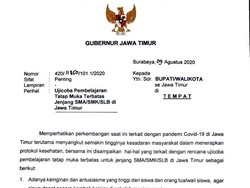 Beredar Surat Edaran Gubernur Khofifah Terkait Sekolah Tatap Muka di Jatim