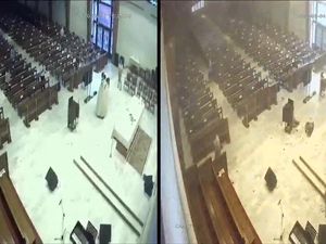 Ledakan Lebanon Terjadi saat Misa, Terekam CCTV Gereja Ledakan Lebanon Terjadi saat Misa, Terekam CCTV Gereja