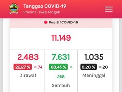 Update COVID-19 Jateng 10 Agustus: 11.149 Positif, 1.035 Meninggal