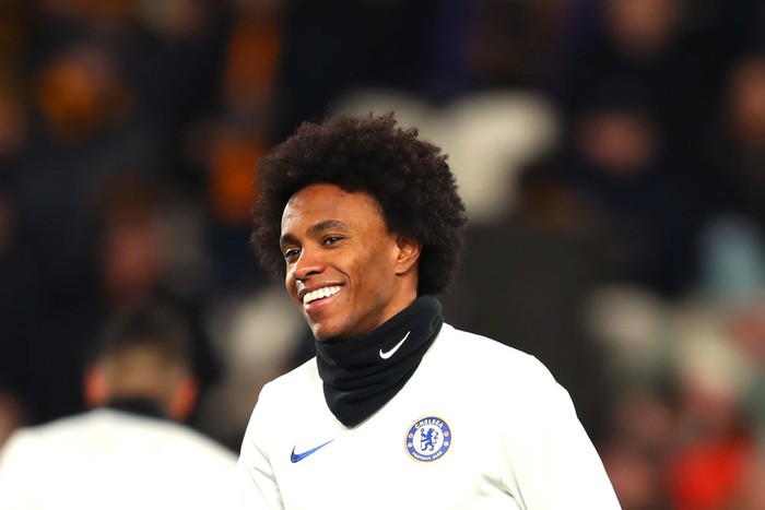 HULL, ENGLAND - JANUARY 25: Willian of Chelsea FC during the FA Cup Fourth Round match between Hull City and Chelsea at KCOM Stadium on January 25, 2020 in Hull, England. (Photo by Ashley Allen/Getty Images)
