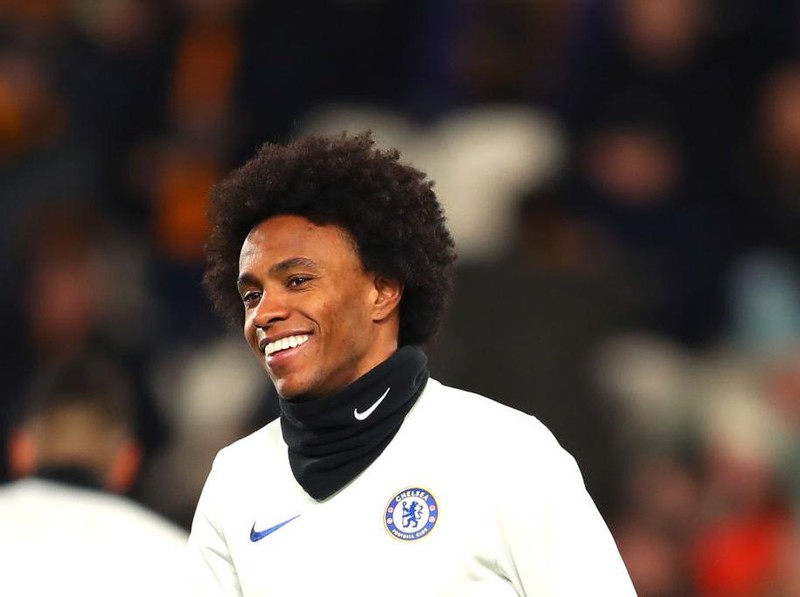 HULL, ENGLAND - JANUARY 25: Willian of Chelsea FC during the FA Cup Fourth Round match between Hull City and Chelsea at KCOM Stadium on January 25, 2020 in Hull, England. (Photo by Ashley Allen/Getty Images)