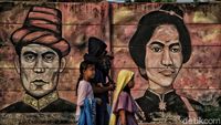 Mural Pahlawan Nasional Mejeng Jelang HUT RI