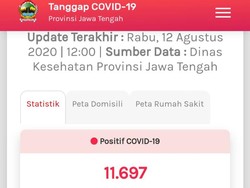 Update COVID-19 Jateng 12 Agustus: 11.697 Positif, 1.068 Meninggal