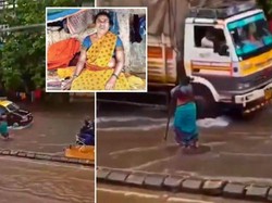 Wanita Ini Berdiri 7 Jam di Depan Lubang Got saat Jalanan Banjir, Ngapain?