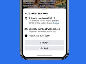 Facebook Akan Ingatkan Pengguna Sebelum Bagikan Artikel COVID-19