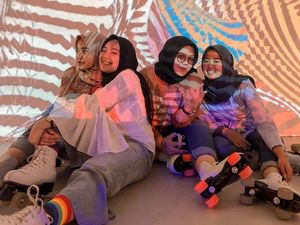Foto: Main Sepatu Roda di Museum Instagenic GBK Foto: Main Sepatu Roda di Museum Instagenic GBK