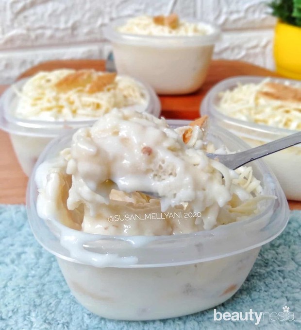 Enak dan Lumernya Dessert Stup Roti Tawar Keju/sumber: www.instagram.com/susan_mellyani/ Tampilan dessert stup roti tawar keju saat disendok dan akan lumer saat dimakan.