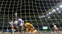 Leipzig menang 2-1 dan berhasil lolos ke semifinal untuk bertemu Paris Saint-Germain. Miguel A. Lopes/Pool Photo via AP.
