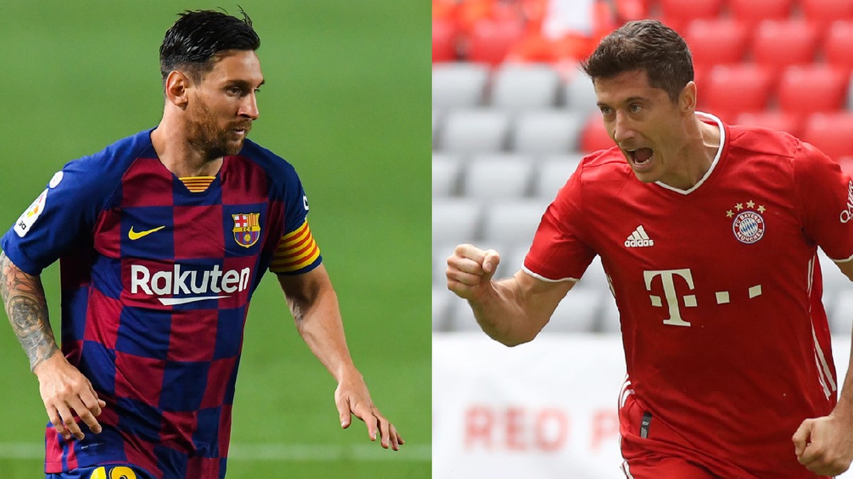 Lionel Messi Vs Robert Lewandowski dalam Statistik. (Foto: Olahan/Getty Images)
