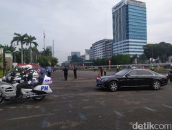 Ada Sidang Tahunan MPR-DPR-DPD, Polisi Jaga Jalan Gatsu-Gerbang Pemuda