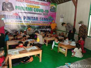 Polisi Jombang Bikin Rumah Pintar Semeru untuk Siswa Belajar Daring