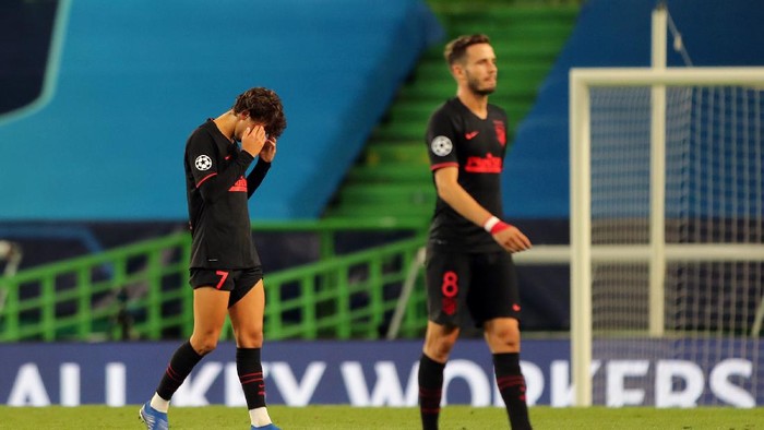 LISBON, PORTUGAL - AUGUST 13: Joao Felix of Atletico de Madrid looks dejected following his teams defeat in the UEFA Champions League Quarter Final match between RB Leipzig and Club Atletico de Madrid at Estadio Jose Alvalade on August 13, 2020 in Lisbon, Portugal. (Photo by Miguel A. Lopes/Pool via Getty Images)