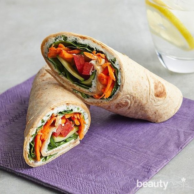 Resep veggie wrap dengan tambahan krim keju