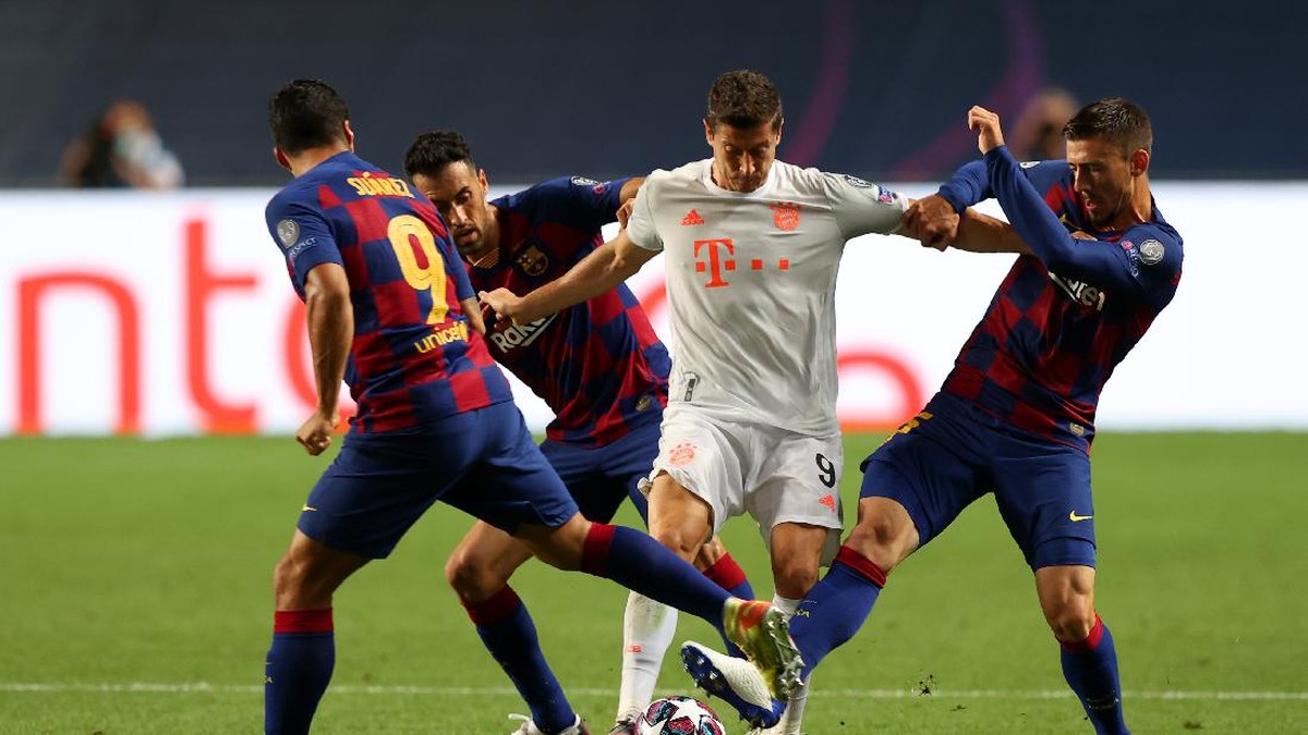 Bayern Munich jadi tim pertama yang bikin 8 gol dalam satu laga di fase gugur Liga Champions. (Foto: Getty Images/Pool)