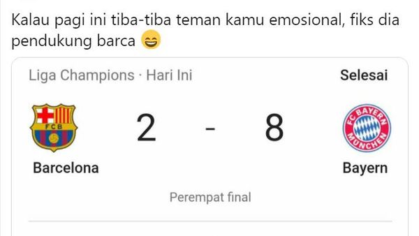 Meme Barcelona Babak Belur Dihajar Bayern