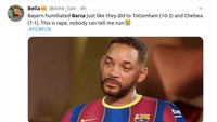 Begini nih mungkin ekspresi tak percaya fans Barcelona, jika tim kesayangannya dihajar Bayern Munich tanpa ampun. Menangis, deh..  (Foto: Twitter)