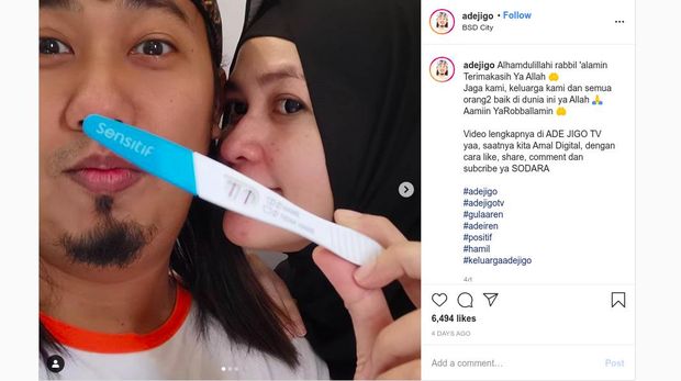 Istri Ade Jigo hamil