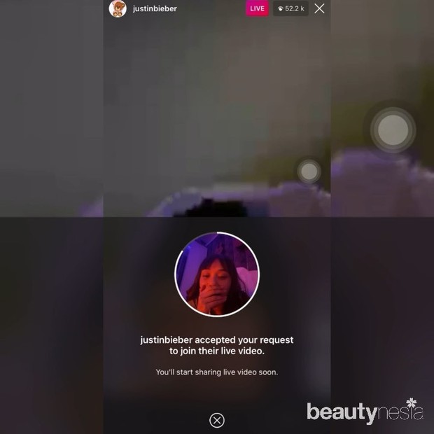 Lala Lahfah Live IG Bareng Justin Bieber/sumber: www.instagram.com/lulalahfah/ Potret keberuntungan selebgram cantik Lala Lahfah join live IG bareng Justin Bieber.