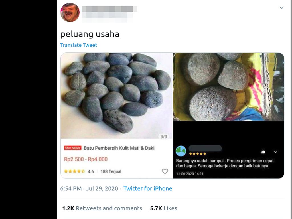 Viral Batu Laku Dijual di Lapak Online, Netizen: Bisa Bersihkan Daki?
