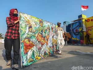 Goresan Pelukis Pasar Gembrong di Hari Kemerdekaan