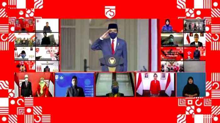 Jokowi pimpin upacara penurunan bendera di Istana