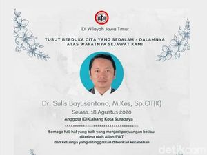 Dokter Orthopedi dan Dosen FK Unair Meninggal Terpapar COVID-19