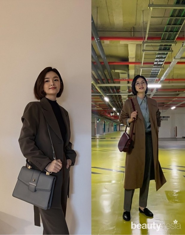 Outfit bernuansa coklat ala chae song hwa