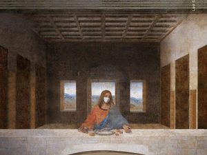 Kampanye Social Distancing Ukraina, Pakai Ilustrasi Perjamuan Terakhir