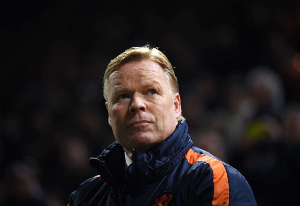 AMSTERDAM, NETHERLANDS - MARCH 23:  Ronald Koeman manager of the Netherlands looks on  prior to the international friendly match between Netherlands and England at Johan Cruyff Arena on March 23, 2018 in Amsterdam, Netherlands.  (Photo by Shaun Botterill/Getty Images)