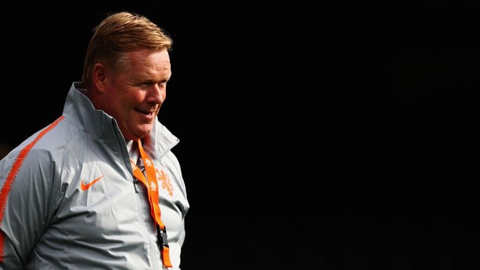 GUIMARAES, PORTUGAL - JUNE 05: Head coach / Manager, Ronald Koeman looks on during the Netherlands Media Access Session held at Estadio D. Afonso Henriques on June 05, 2019 in Guimaraes, Portugal. (Photo by Dean Mouhtaropoulos/Getty Images)