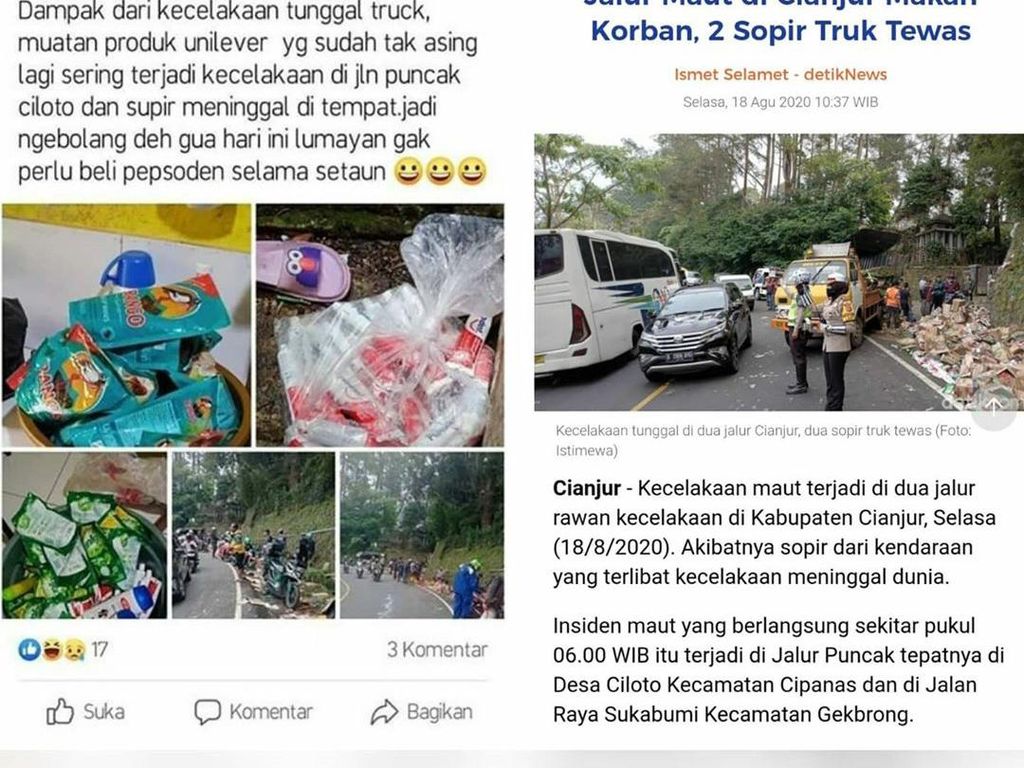 Unggah Barang Jarahan dari Kecelakaan Cianjur, Akun Atek Saprudin Dikecam