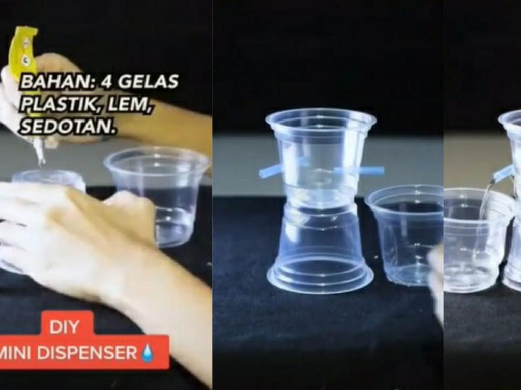 Gabut di Rumah, Netizen Ini Bikin Dispenser Mini Pakai Gelas Plastik Gabut di Rumah, Netizen Ini Bikin Dispenser Mini Pakai Gelas Plastik