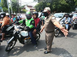 Meski Hari Libur, Satpol PP Razia Pengendara Tak Bermasker