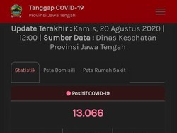 Update COVID Jateng 20 Agustus: 13.066 Positif, 1.200 Meninggal