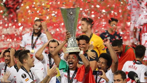 COLOGNE, GERMANY - AUGUST 21: <<enter caption here>> during the UEFA Europa League Final between Seville and FC Internazionale at RheinEnergieStadion on August 21, 2020 in Cologne, Germany. (Photo by Lars Baron/Getty Images)