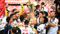Final Liga Europa antara Sevilla vs Inter Milan berlangsung di Stadion RheinEnergie, Jerman, Sabtu (22/8/2020) dini hari WIB. Sevilla menang 3-2 dan keluar sebagai juara (Getty Images/Pool)