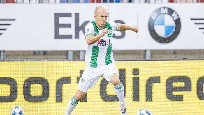 Arjen Robben FC Groningen Arjen Robben melakukan comeback bersama FC Groningen saat bertemu Almere City di Almere, Belanda, Sabtu (22/8/2020) malam WIB.