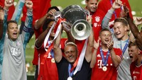 Lewat kesuksesan di Liga Champions ini, Bayern juga berhasil mengukir treble winners. Sebelumnya, Thomas Mueller dkk sudah menjuarai Bundesliga dan DFB Pokal. Matthew Childs/Pool via AP.