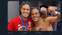 Coutinho main di Bayern dengan status pinjaman dari Barca. Eh malah juara. (Foto: internet/Twitter)