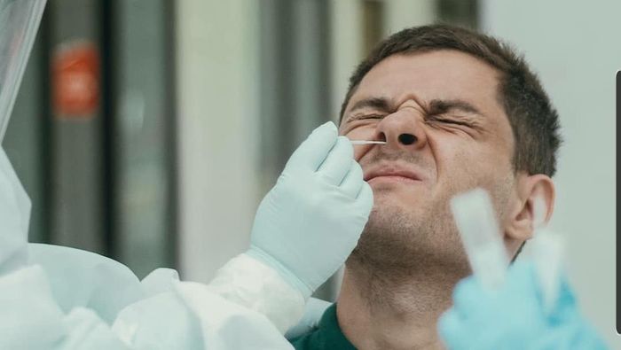 Guilherme Batata Penggawa PSS Sleman Guilherme Batata menjalani swab test.